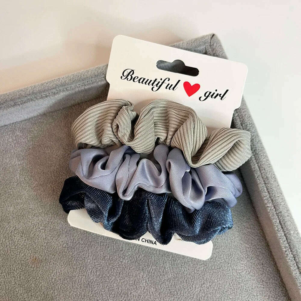3PCS Corduroy Knitted Scrunchies Set for Women
