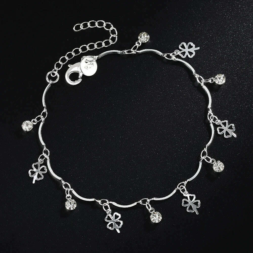 Fine 925 Sterling Silver Star Chain Bracelet for Women