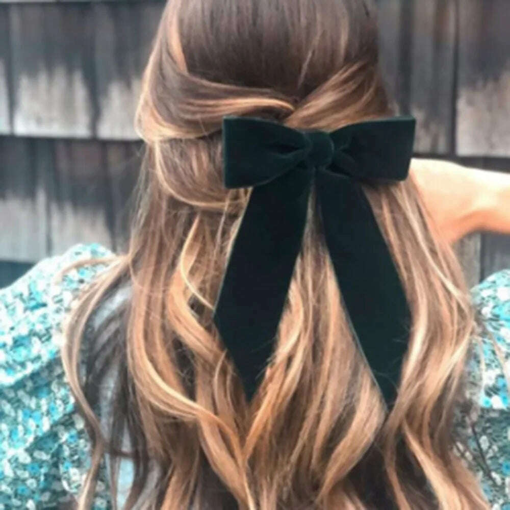 Velvet Bow Hair Barrettes for Women