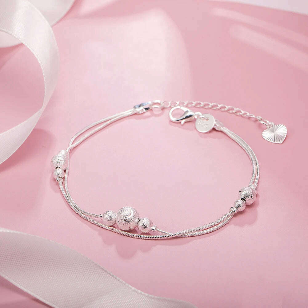 Fine 925 Sterling Silver Star Chain Bracelet for Women