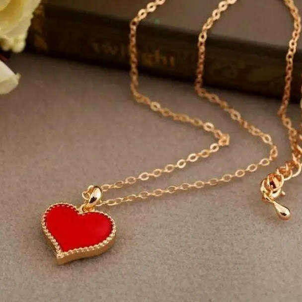 Classic Gothic Tattoo Red Velvet Choker Necklace Red Heart Pendant Necklaces For Women Fashion Jewelry Valentine's Gift N0352