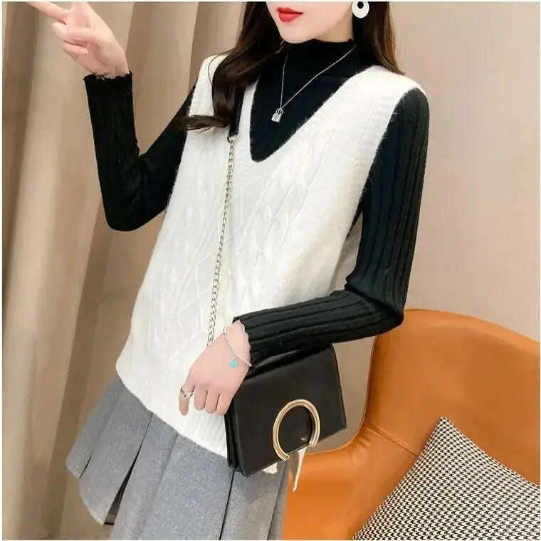 2024 Women's Knitted Vest: V-Neck, Sleeveless Pullover - D&M Boutique