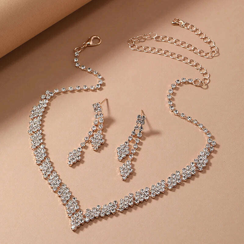 Simple Geometric Zircon Jewelry Set