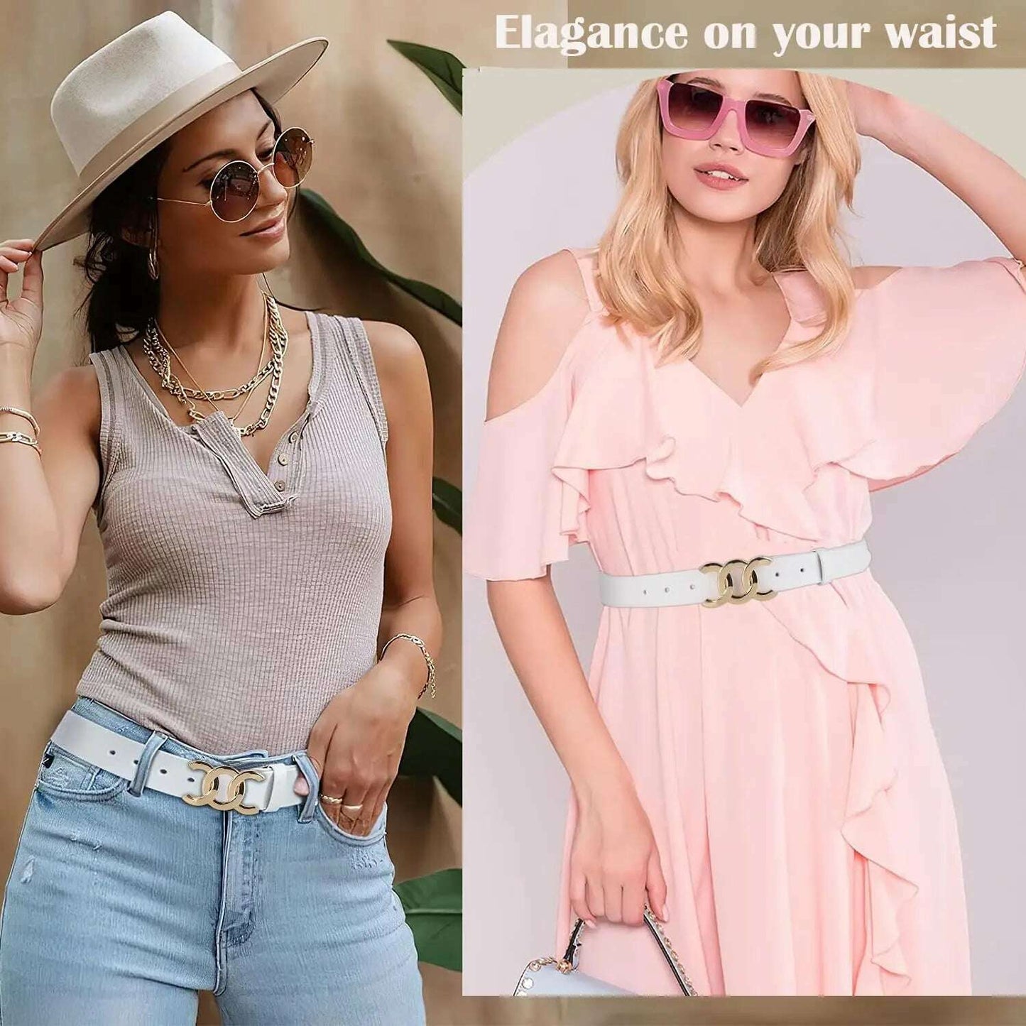 Genuine Leather Decorative Thin Women's Belt