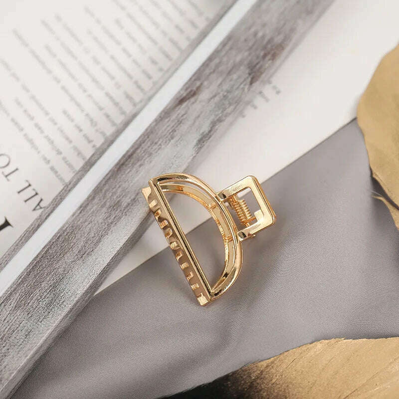 2024 Elegant Gold & Silver Geometric Metal Hair Claw