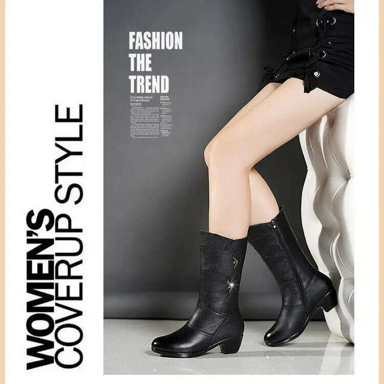 SBIP Mid-Calf Leather Boots
