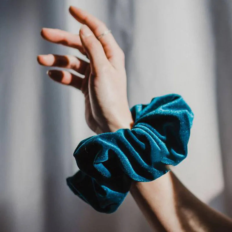 Flannel Oversized Velvet Hair Scrunchie for Women