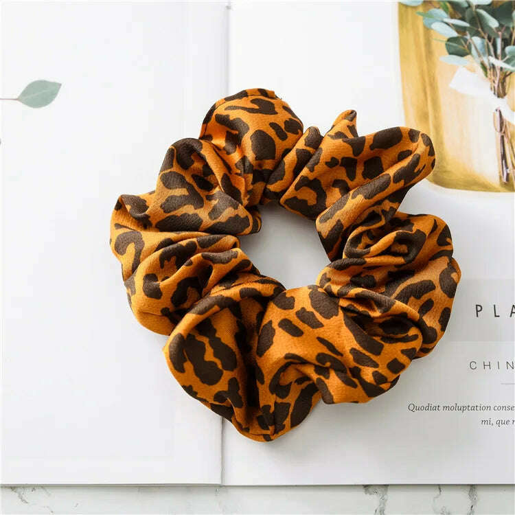 Soft Animal Leopard Print Hair Scrunchie