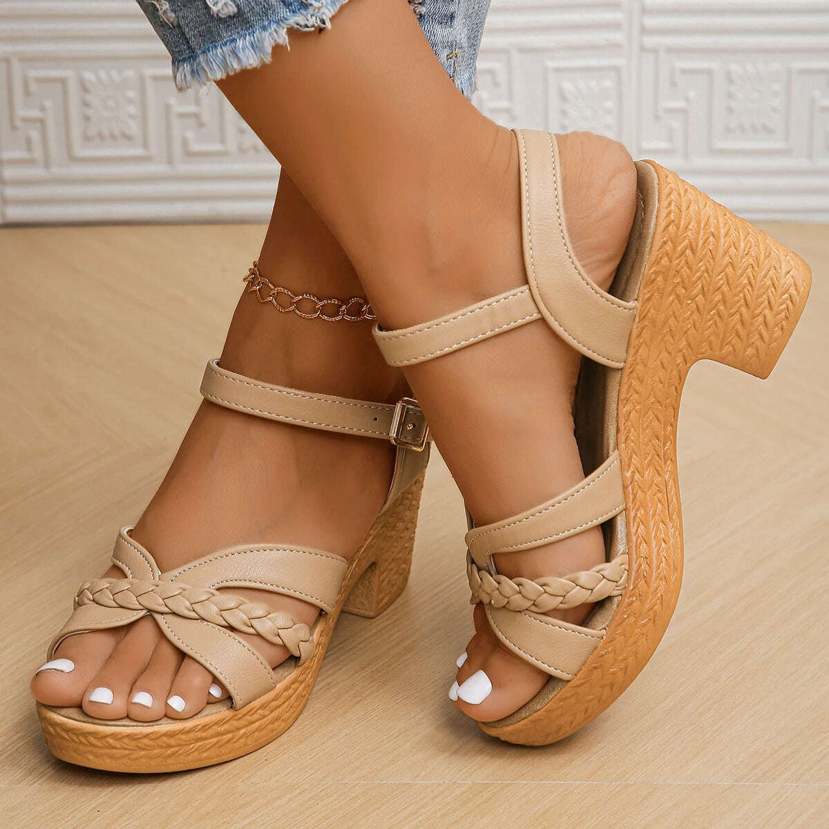 2024 Summer Ankle Strap High Heel Sandals - Platform Gladiator