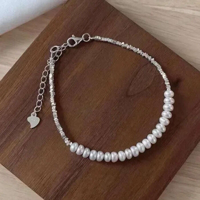 925 Sterling Silver Pearl Knots Bracelet for Women