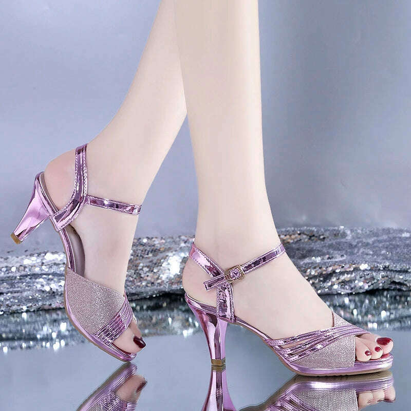 British Style Open-Toe High Heels – Buckle Strap