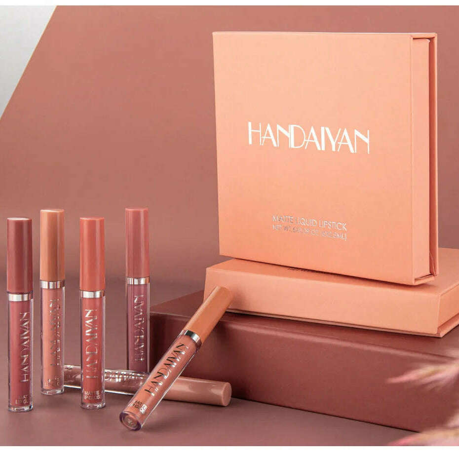 HANDAIYAN 6Pcs Velvet Matte Lip Gloss Set