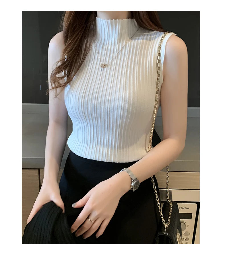 Knitted Sleeveless Tank – Slim Fit, Summer Streetwear Chic - D&M Boutique