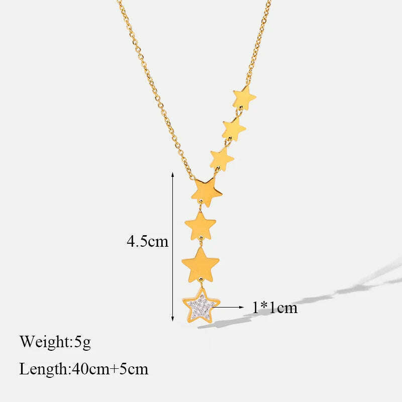 GANEMLY 316L Stainless Steel Water Drop Pendant Necklace