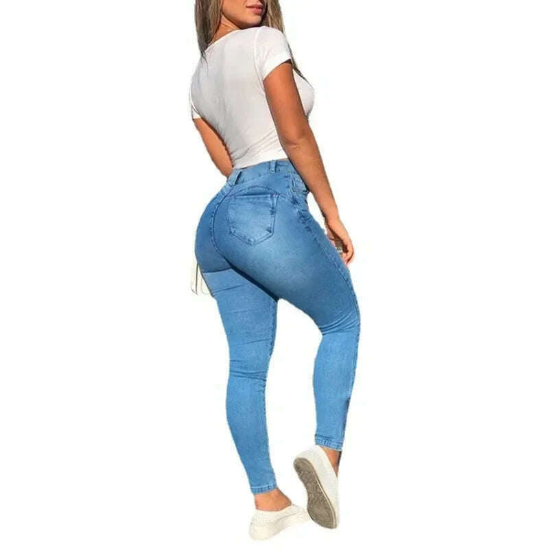 Women's High Waist Distressed Cargo Jeans