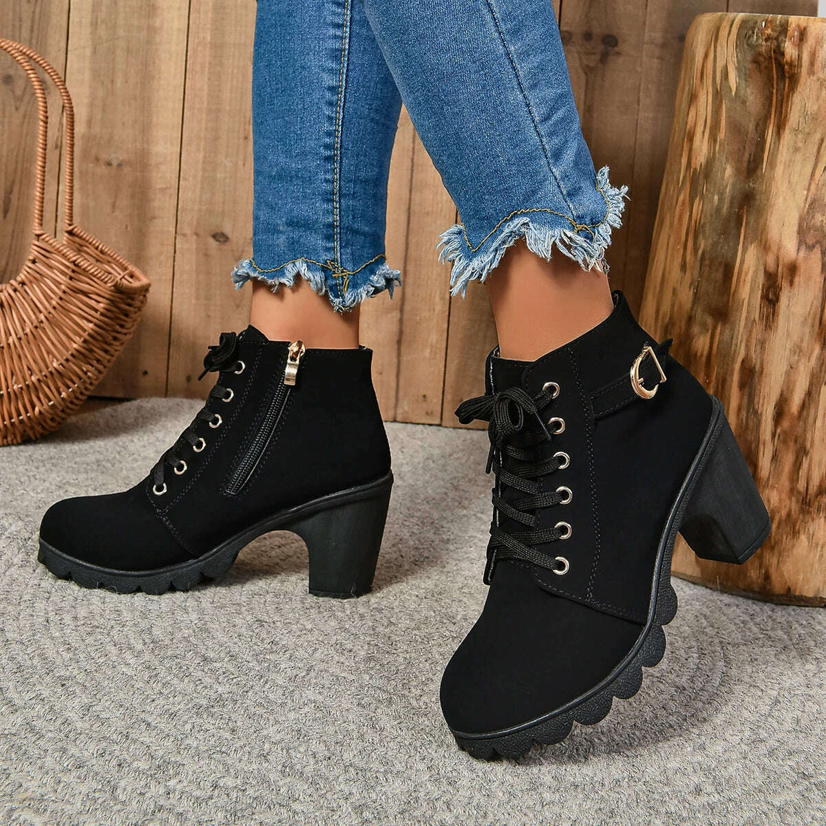 LINLING High Heel Ankle Boots