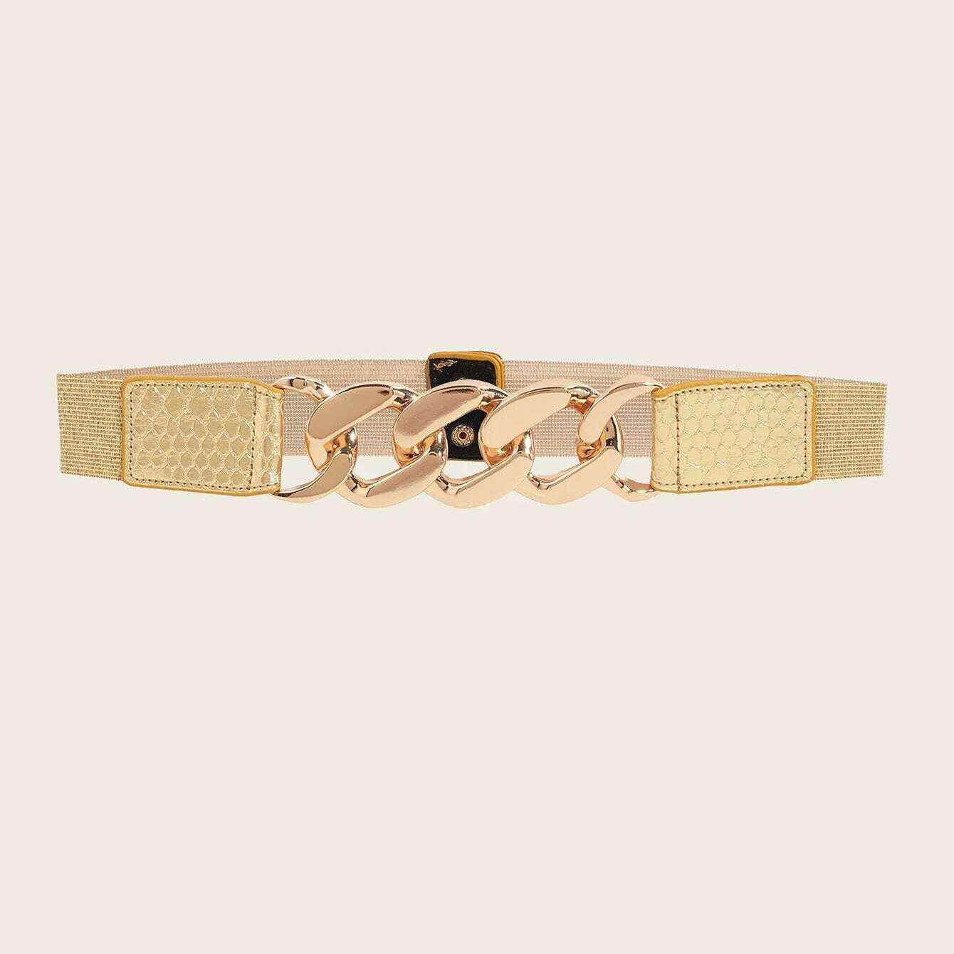 Fashion Elastic Gold Chain Belt – Women’s Decorative Waist Strap
