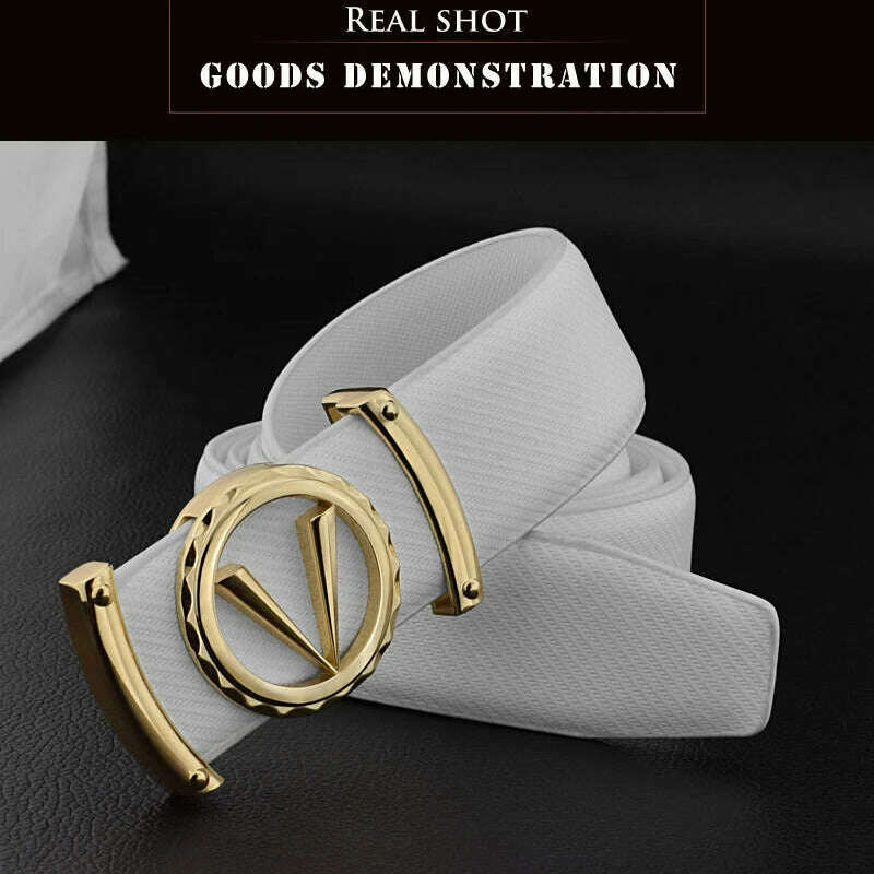 3.3cm Luxury Letter V Designer Leather Belt