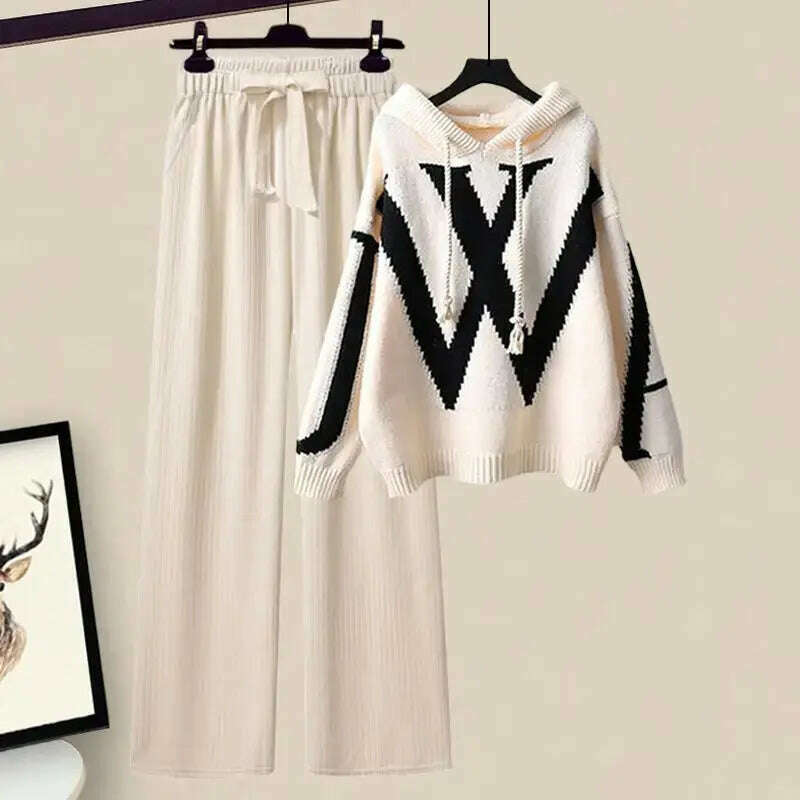 Autumn/Winter 2024 Women's Sweater & Wide-Leg Pants Set - D&M Boutique
