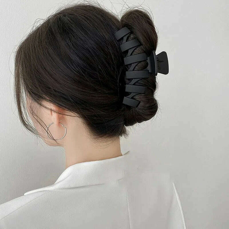 Large Black Letter Hair Clip.
