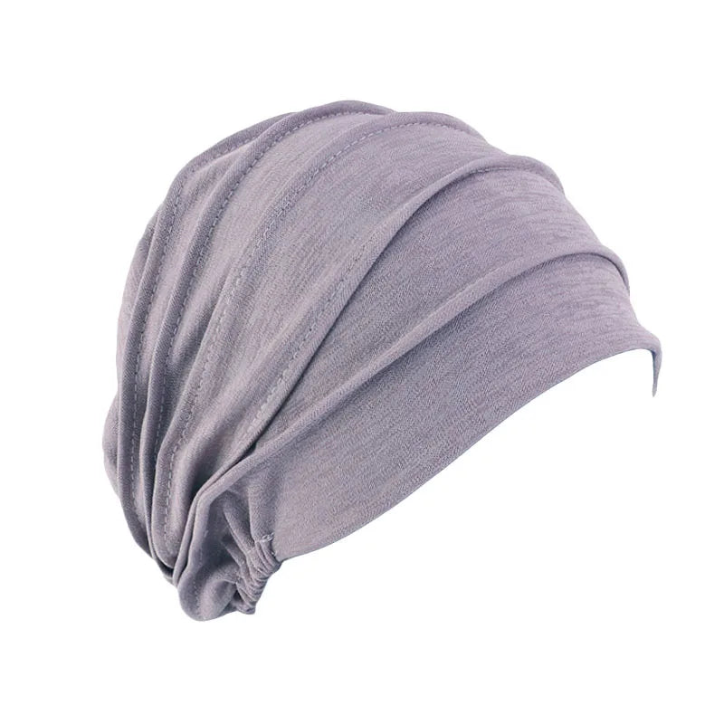 Women Slouch Beanie Chemo Cap Solid Color Bonnet Inner Hijabs Cap Muslim Head Wraps Femme Wrap Head Elastic Turban Hat