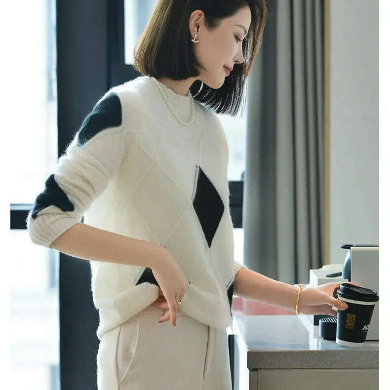 100% Wool O-Neck Sweater: Women’s Autumn/Winter Pullover - D&M Boutique