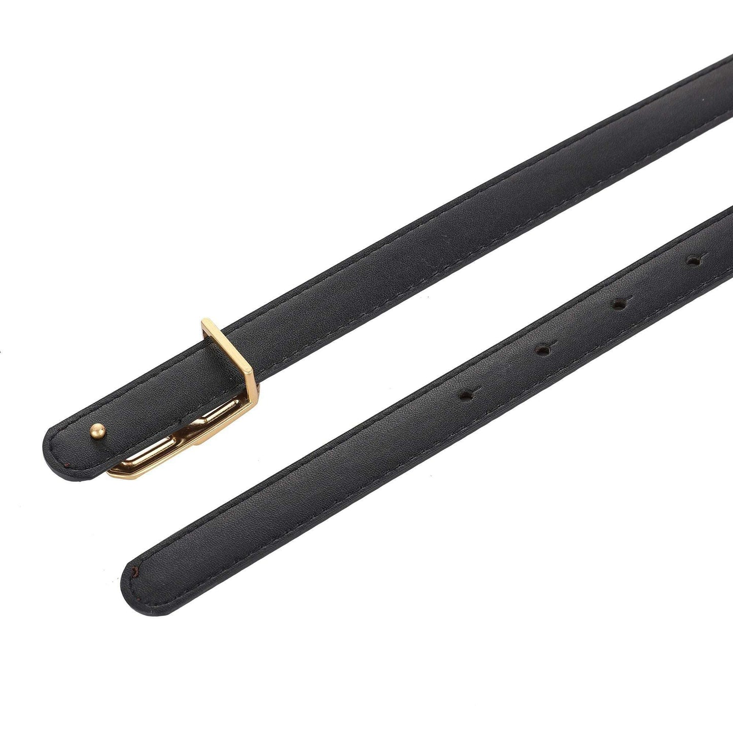 Luxury Women's Skinny Belt with Gold Buckle
