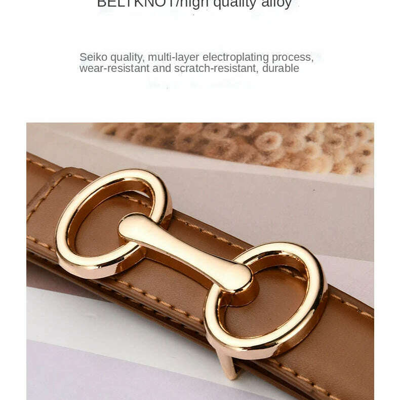 Women's Leather Belt with Zinc Alloy Buckle