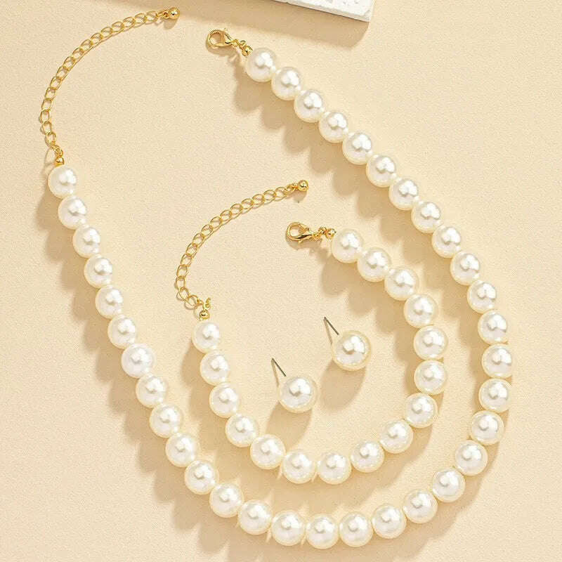Minimalist Imitation Pearl Jewelry Set