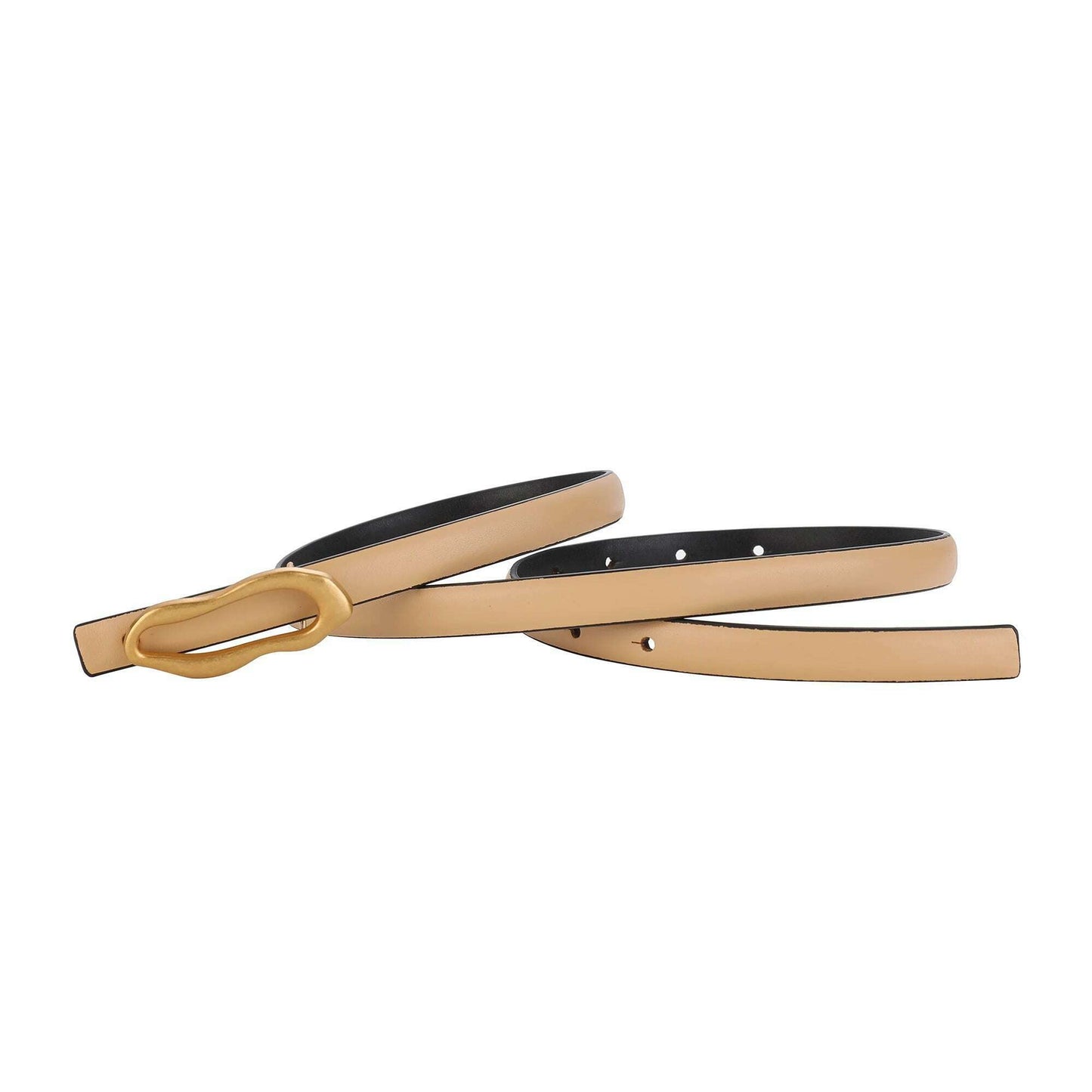 Retro Gold Designer Belt for Women with Metal Buckle