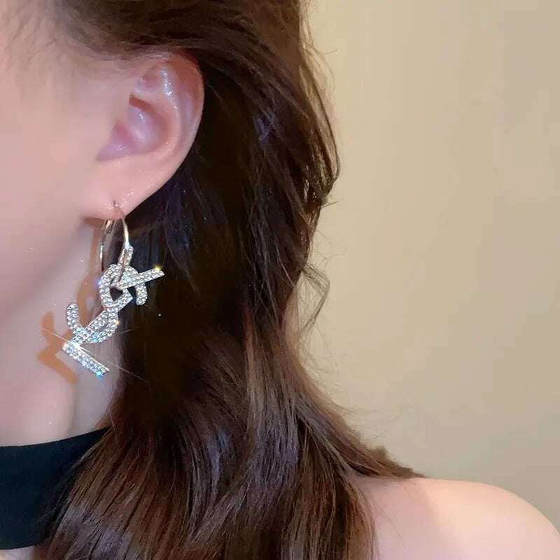 Gold Color Matte Texture Metal Retro Earrings for Women