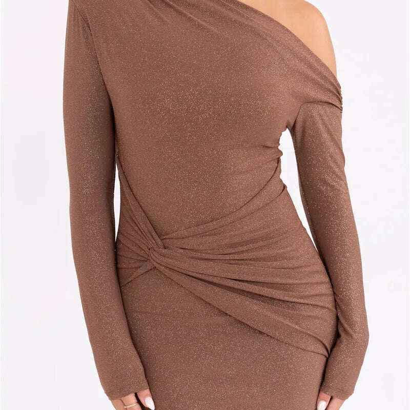 Mozision Sparkle Long Sleeve Sexy Maxi Dress for Women