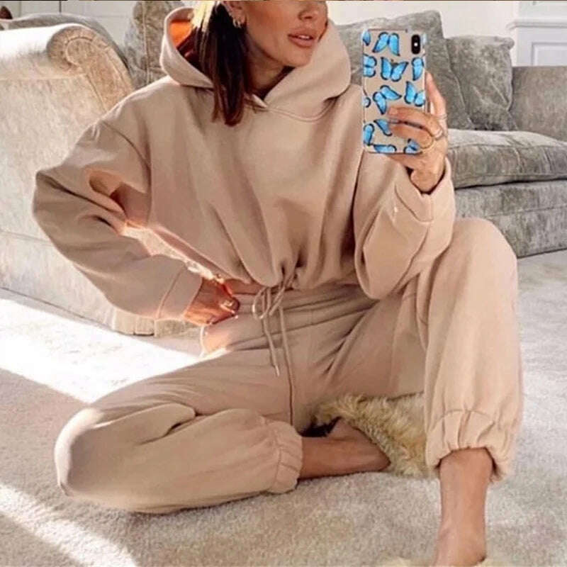 2024 Women's Casual Tracksuit, Hooded Sweatshirt & Pants Set