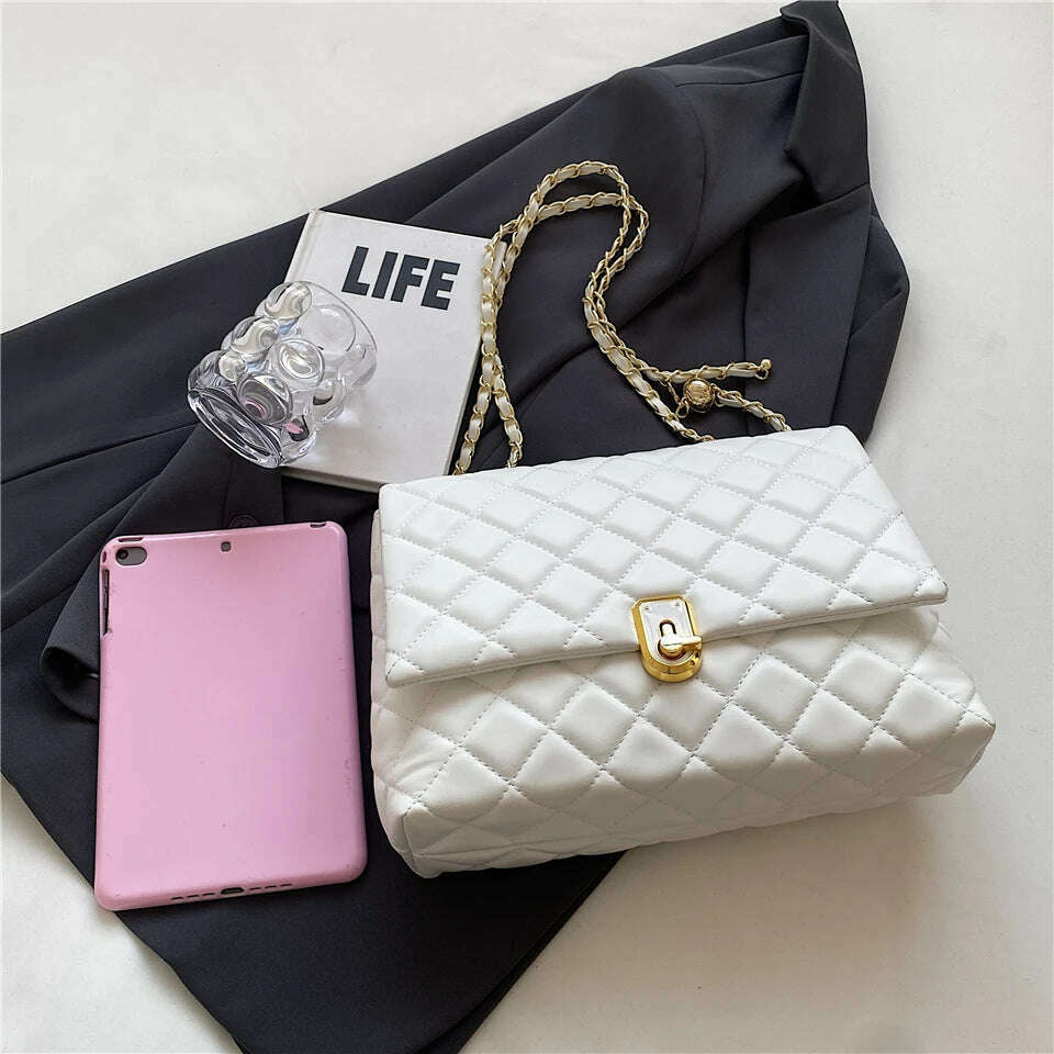 Burminsa Quilted Chain Shoulder Bag for Women