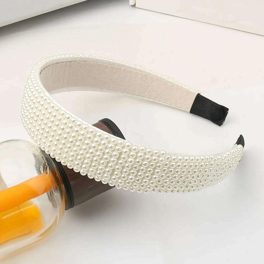 Hair Hoop with ABS Pearl Decoration for Women