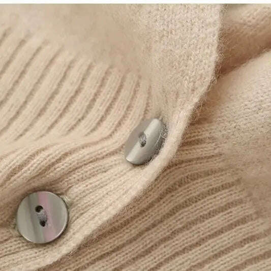 Japanese Kimono Cardigan Wool Sweater V-Neck Knitted Top - D&M Boutique