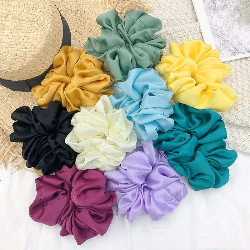 Silky Satin Hair Scrunchies for Women & Girls