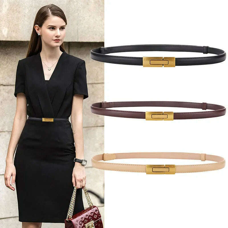 100% Natural Cowhide Genuine Leather Women’s Adjustable Belt