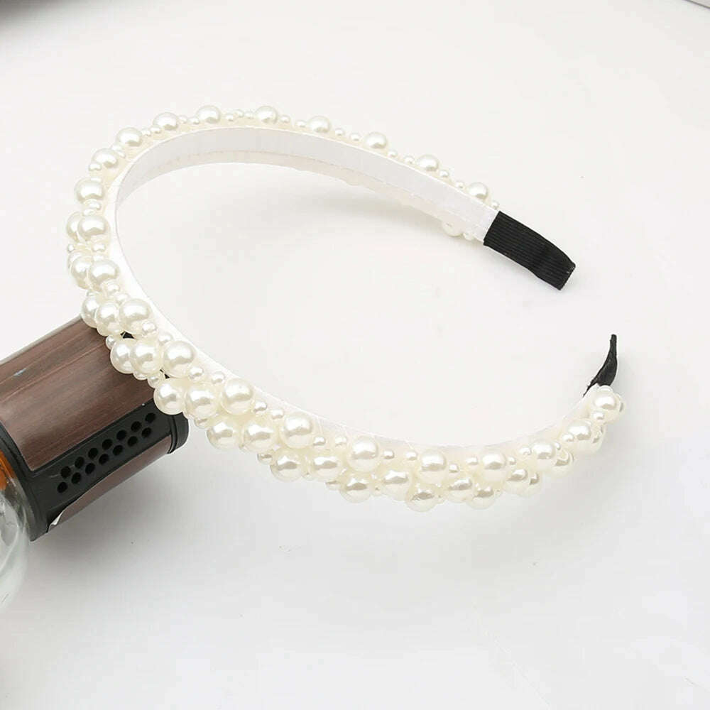 Hair Hoop with ABS Pearl Decoration for Women