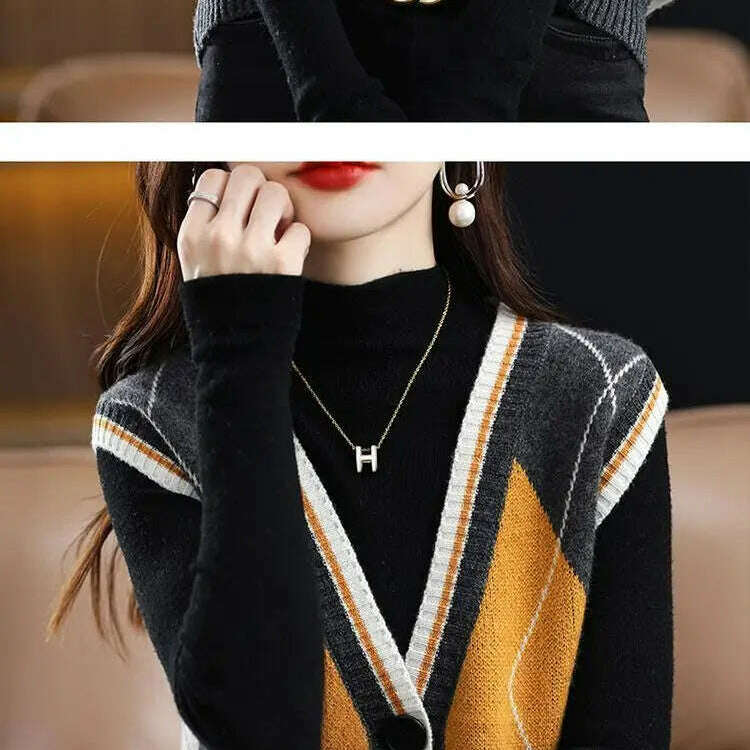 2024 Women's Casual Korean Style Knitted Cardigan Vest - D&M Boutique