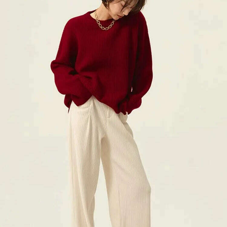 100% Cashmere Turtleneck Sweater – Loose Long Sleeve - D&M Boutique