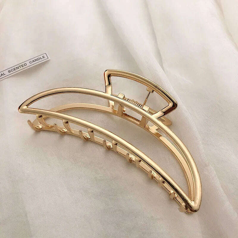 2024 Elegant Gold & Silver Geometric Metal Hair Claw