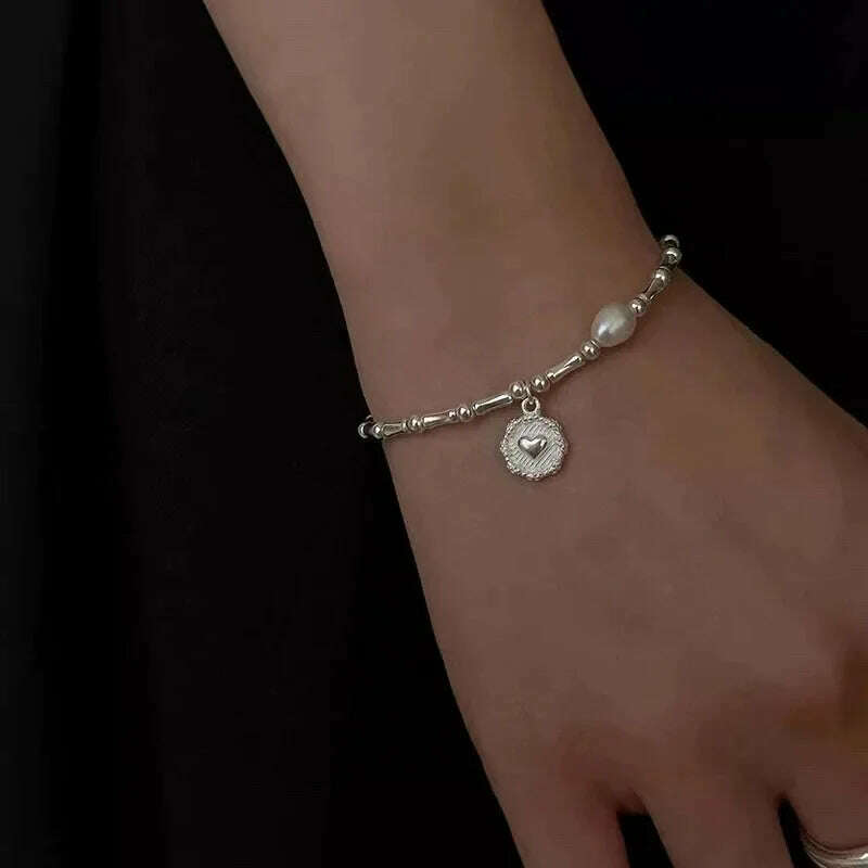925 Sterling Silver Pearl Knots Bracelet for Women