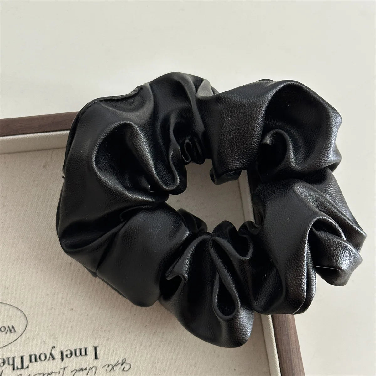 Women Artificial Leather Scrunchies