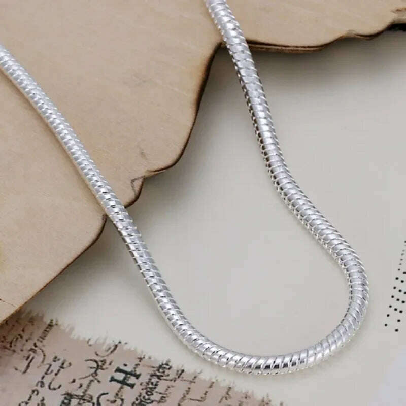 925 Sterling Silver 3MM Snake Chain Bracelet for Women