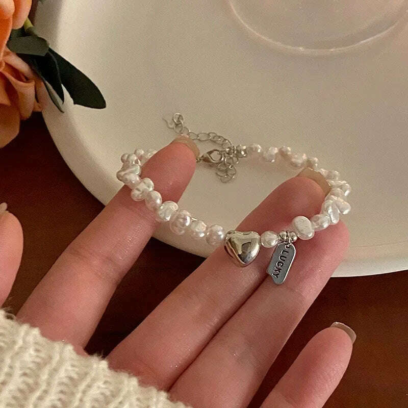 New 925 Silver Pearls Knot Bracelet for Women Gift