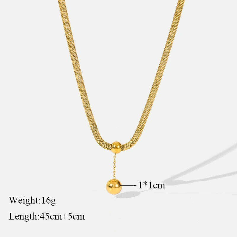 GANEMLY 316L Stainless Steel Water Drop Pendant Necklace