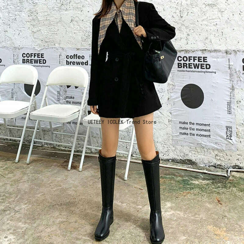 UETEEY Vintage Women's Knee-High Boots
