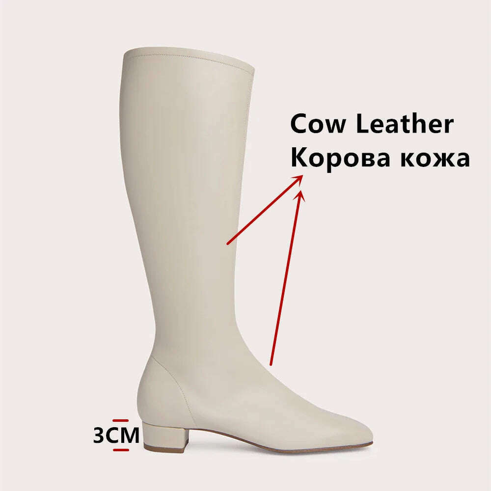 FEDONAS Women's Leather High Heel Boots