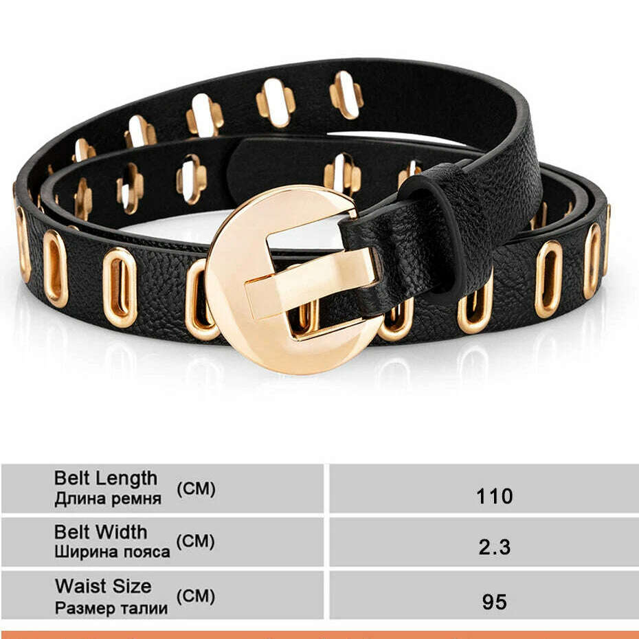 Maikun Grunge Women’s PU Leather Belt with Alloy Pin Buckle